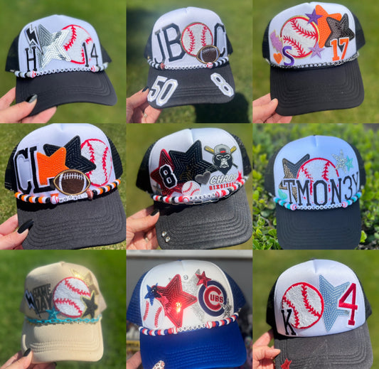 TRUCKER HAT W/ Patches (custom)